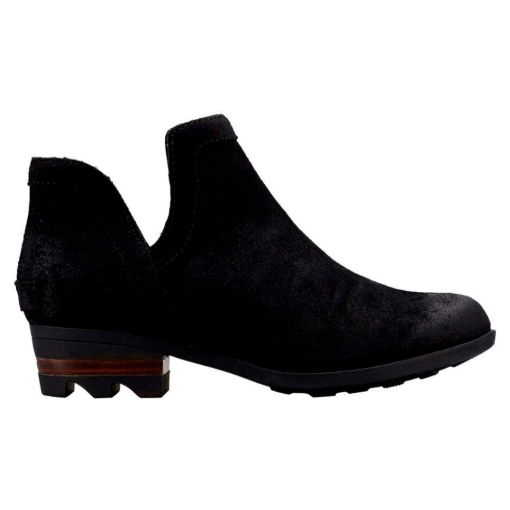 Sorel Lolla II Black Suede Cutout Booties